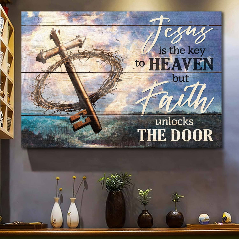 Crown of thorn The holly key Jesus is the key to heaven - Matte Canvas