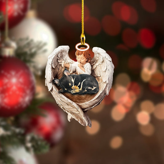 Chihuahua Sleep in Angel's Wing Car Ornament
