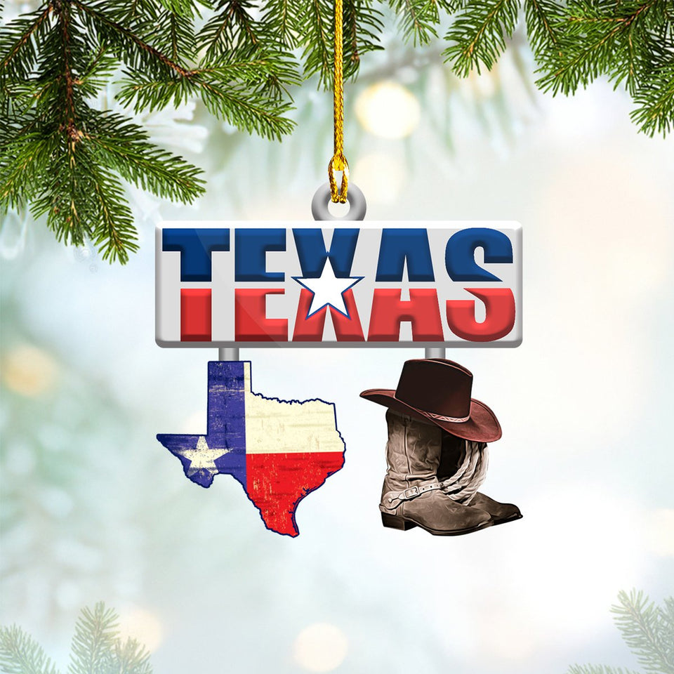 Ornament - Ornament Texas State Custom Shaped Flat Ornament, Ornament Christmas