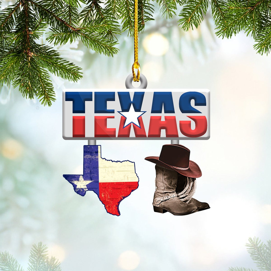 Ornament - Ornament Texas State Custom Shaped Flat Ornament, Ornament Christmas