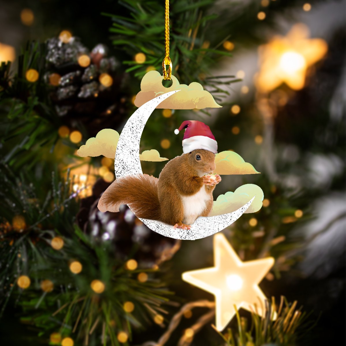 Squirrel Christmas Shaped Ornament DT69-CT-1147