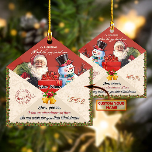 Christmas Letter Santa Ornament, Christmas Letter Ornament Gift, Best Gift For Christmas 2022