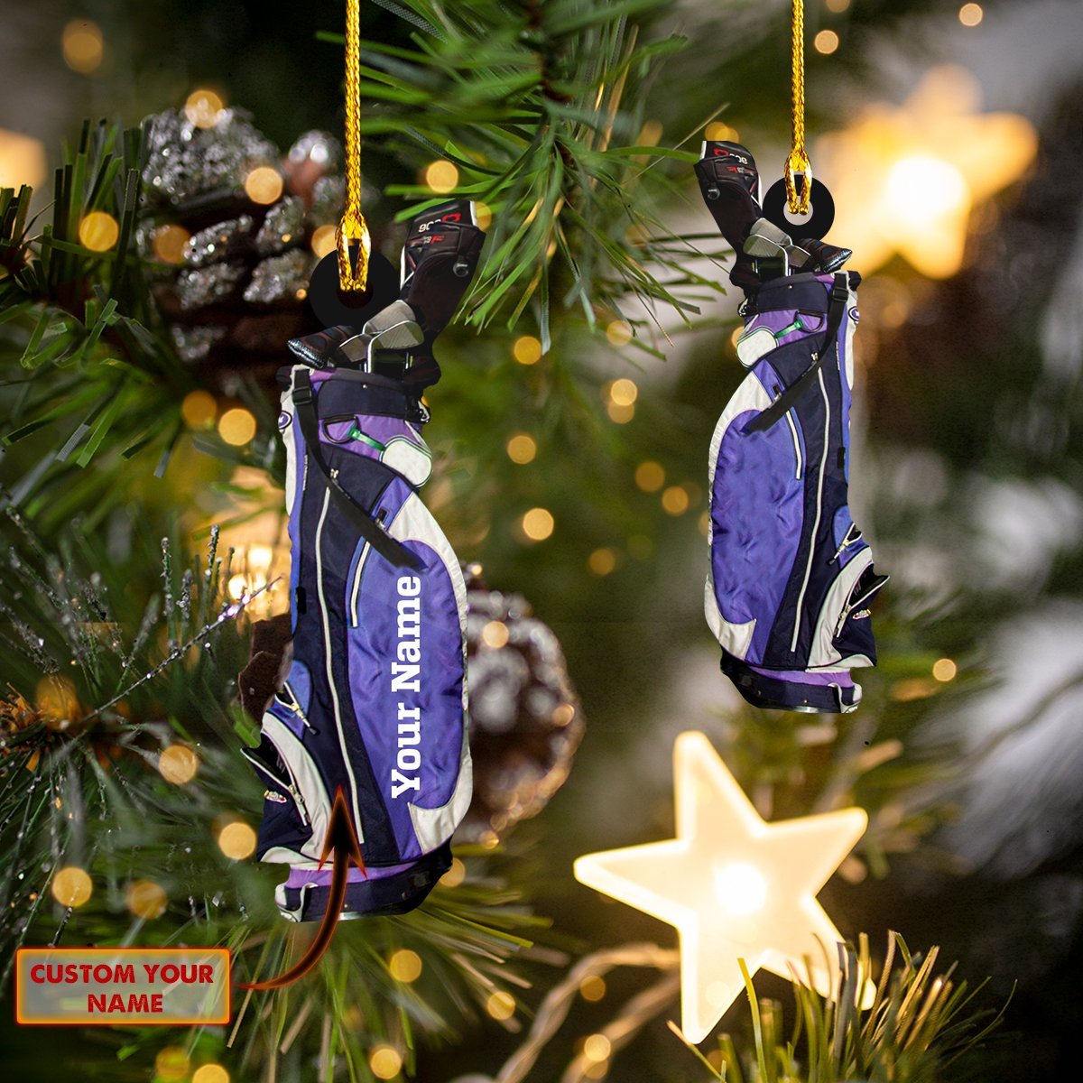 Ornament - Golf - Custom Shaped Flat Ornament - Ornaments Gift, Custom Gofl Ornament, Christmas Decor