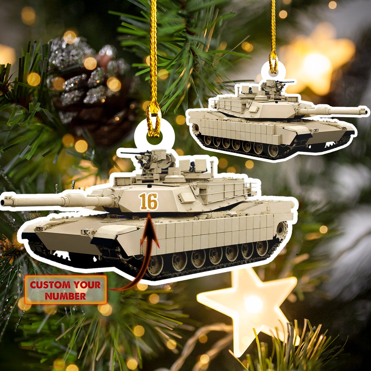 Ornament - Personalized Tank Name Ornament, Custom Shape Flat Ornament, Custom Tank Name Ornament