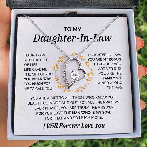 To my Daughter-In-Law - My Bonus Daughter Necklace - Forever Love Necklace