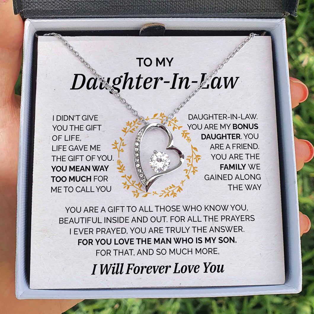 To my Daughter-In-Law - My Bonus Daughter Necklace - Forever Love Necklace