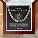 Pamaheart- To my stepped up Dad - You sure made my life better - Cuban Link Chain, Gift For Man, Husband, Gift For Birthday, Christmas