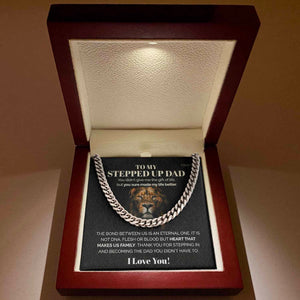 Pamaheart- To my stepped up Dad - You sure made my life better - Cuban Link Chain, Gift For Man, Husband, Gift For Birthday, Christmas