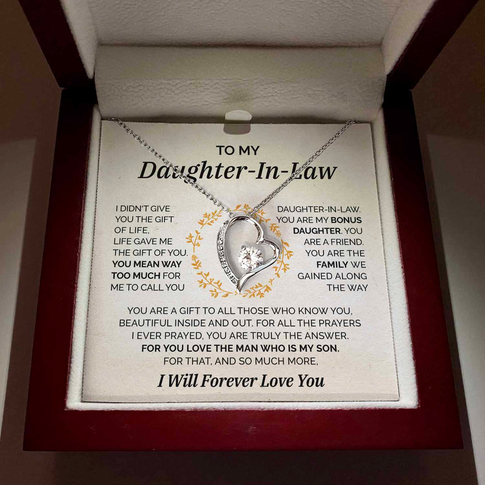 To my Daughter-In-Law - My Bonus Daughter Necklace - Forever Love Necklace