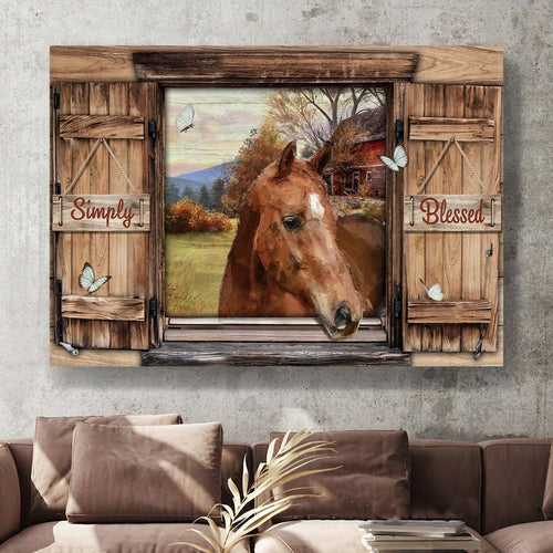 Horse Blessed Simply - Matte Canvas