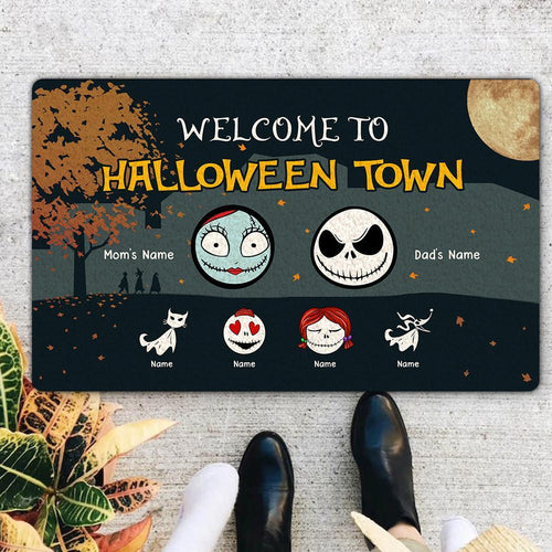 Welcome To Halloween Town Personalized Doormat DO0021
