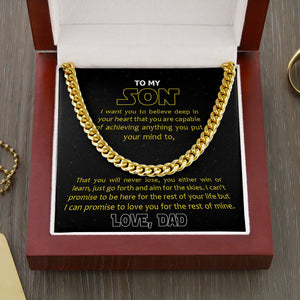 Son Cuban Link Chain -You Are Capable Of Achieving Anything you Put Your Mind To Son Necklace From Dad