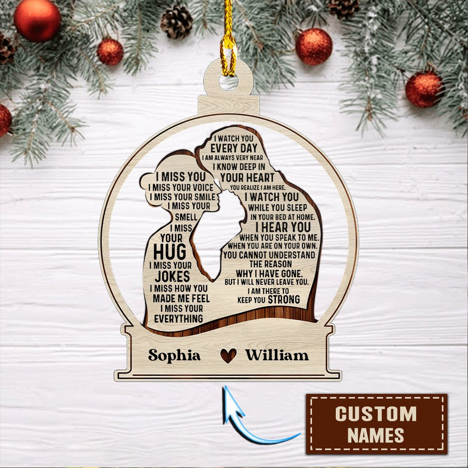 Memories In Heaven - I Miss You I Miss Your Voice I Miss Your Smile Christmas Memorial Ornament