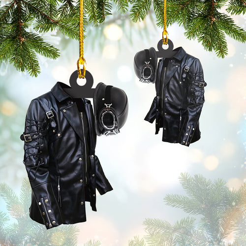 Black Biker Jacket Car Ornament - Gift for Biker