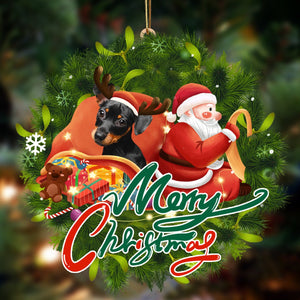 Godmerch- Ornament- Dachshund-Santa & dog Hanging Ornament, Happy Christmas Ornament, Car Ornament