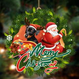 Godmerch- Ornament- Dachshund-Santa & dog Hanging Ornament, Happy Christmas Ornament, Car Ornament