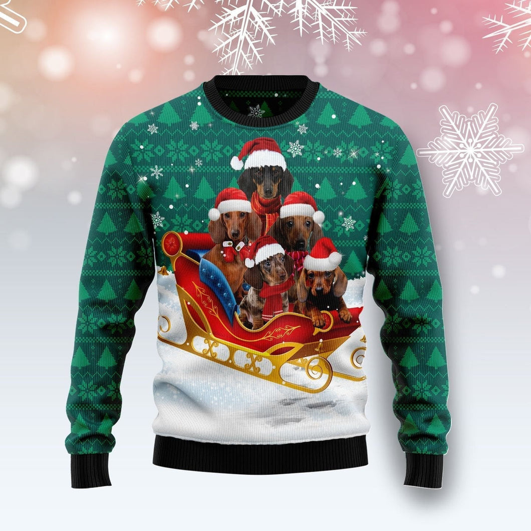 Dachshund Dog Snow Ugly Christmas Sweater 