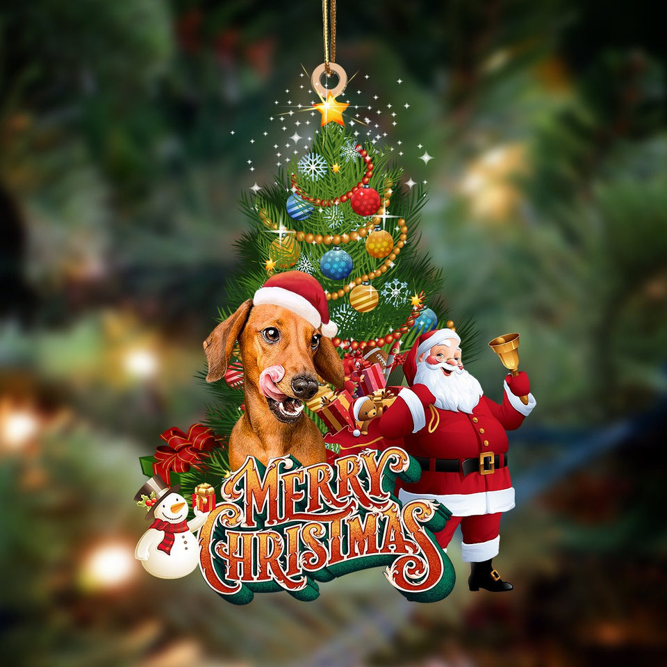 Dachshund 14-Christmas Tree&Dog Hanging Ornament