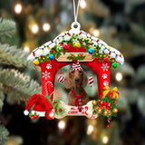 Godmerch- Ornament- Dachshund 2-Christmas House Two Sided Ornament, Happy Christmas Ornament, Car Ornament