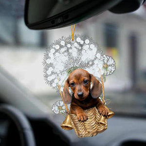 Dachshund2-Dandelion-Two Sided Ornament