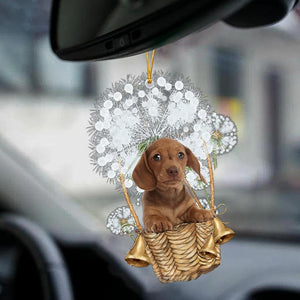 Dachshund3-Dandelion-Two Sided Ornament