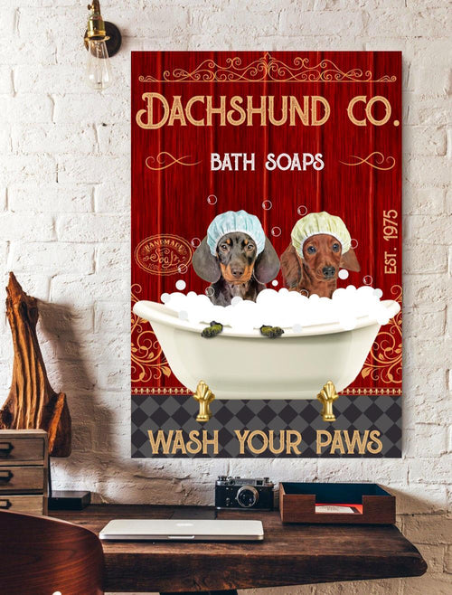 Dachshund Co Bath Soaps Canvas And Poster, Wall Decor Visual Art