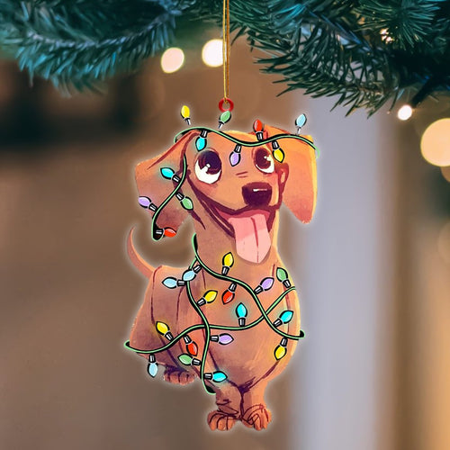 Dachshund Christmas Light Hanging Ornament Christmas Tree Ornament Godmerch