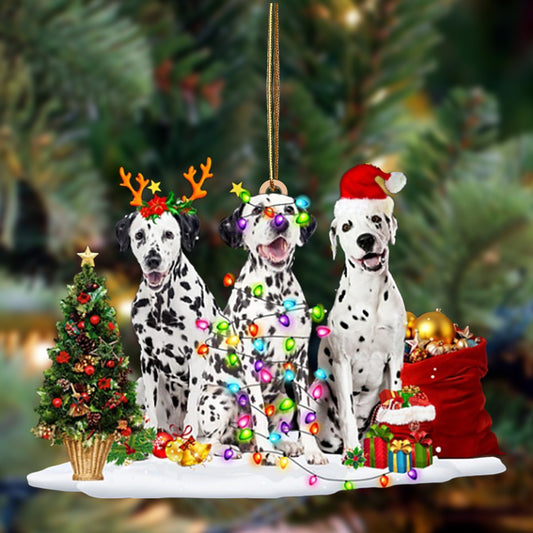 Godmerch- Ornament- Dalmatian-Christmas Dog Friends Hanging Ornament, Happy Christmas Ornament, Car Ornament