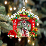 Godmerch- Ornament- Dalmatian-Christmas House Two Sided Ornament, Happy Christmas Ornament, Car Ornament