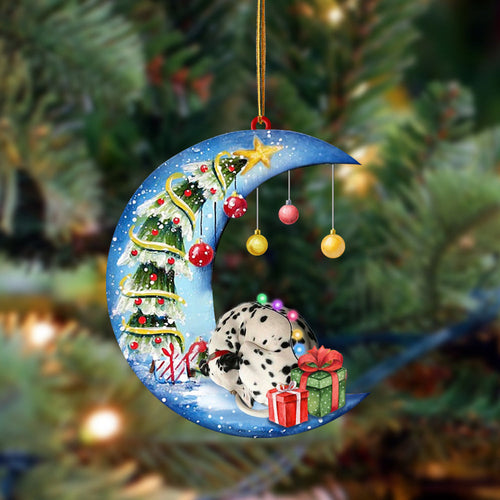 Ornament- Dalmatian1-Sleep On The Moon Christmas Two Sided Ornament, Happy Christmas Ornament, Car Ornament
