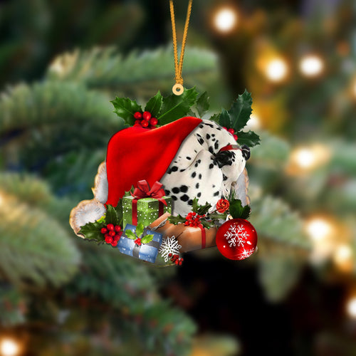 Dalmatian 2-Sleeping In Hat Two Sides Ornament Dog Sleeping Ornament