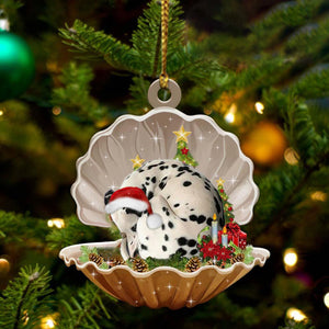 Ornament- Dalmatian3-Sleeping Pearl in Christmas Two Sided Ornament, Happy Christmas Ornament, Car Ornament
