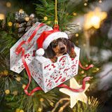 Godmerch- Ornament- Dashund - Christmas Gift Shape Ornament, Happy Christmas Ornament, Car Ornament