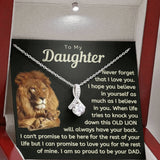 Daughter This Old Lion Will Always Have Your Back Necklace - Necklace for Daughter, Alluring Beauty Necklace