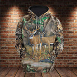 Hunting Gifts Deer Hunting Animal All Over Printed US Unisex Size Hoodie