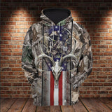 Hunting Gifts Deer Hunting Camo All Over Printed US Unisex Size Hoodie