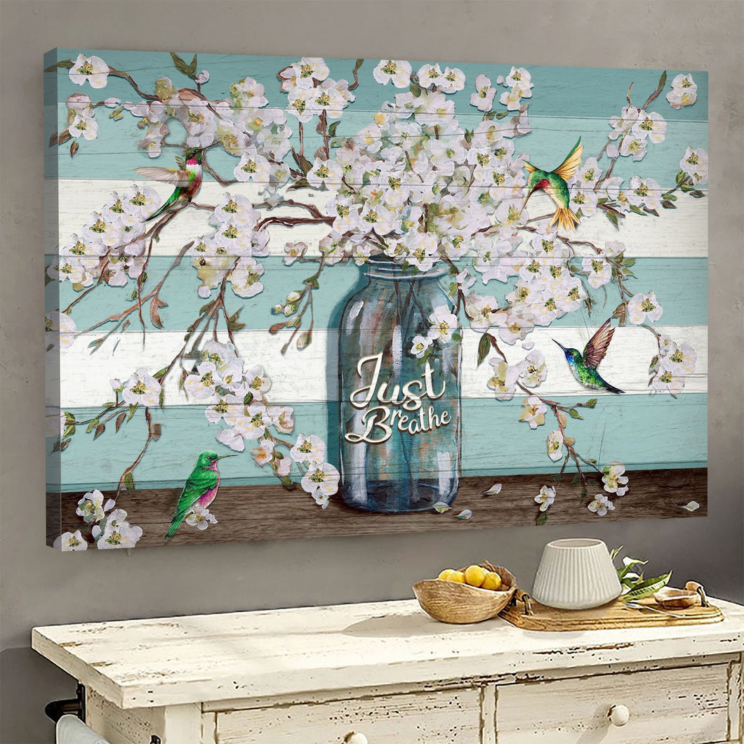 Hummingbird I choose Joy Canvas And Poster, Wall Decor Visual Art