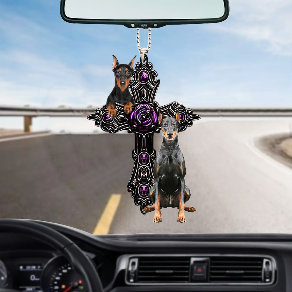 Doberman Pray For God Car Hanging Ornament Dog Pray For God Ornament Godmerch
