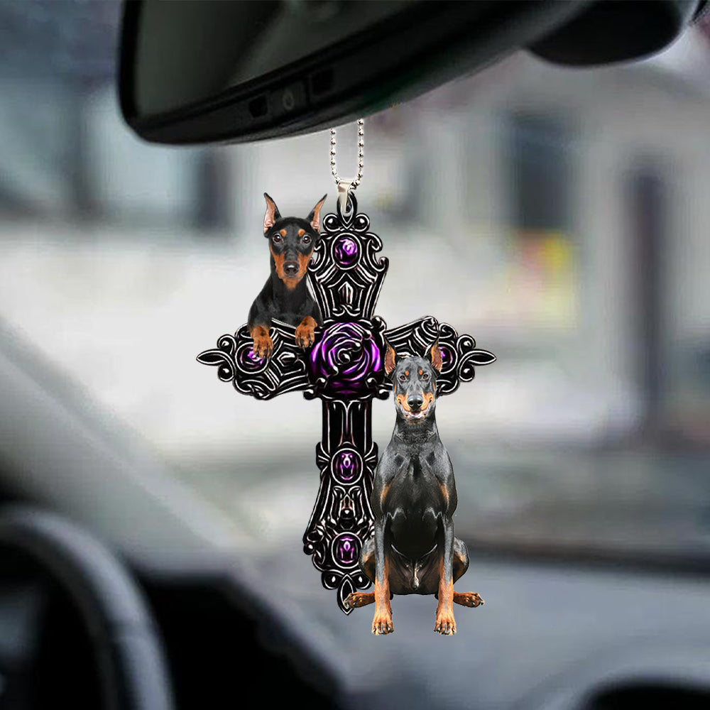 Doberman Pray For God Car Hanging Ornament Dog Pray For God Ornament Godmerch