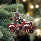 Godmerch- Ornament- Doberman-Christmas Truck Two Sided Ornament, Happy Christmas Ornament, Car Ornament