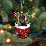 Godmerch- Ornament- Doberman-In Christmas Pocket Two Sides Ornament, Happy Christmas Ornament, Car Ornament