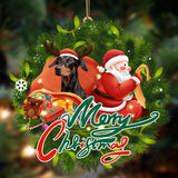 Godmerch- Ornament- Doberman-Santa & dog Hanging Ornament, Happy Christmas Ornament, Car Ornament