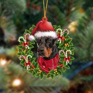 Godmerch- Ornament- Doberman-Xmas Bandana Hanging Ornament, Happy Christmas Ornament, Car Ornament