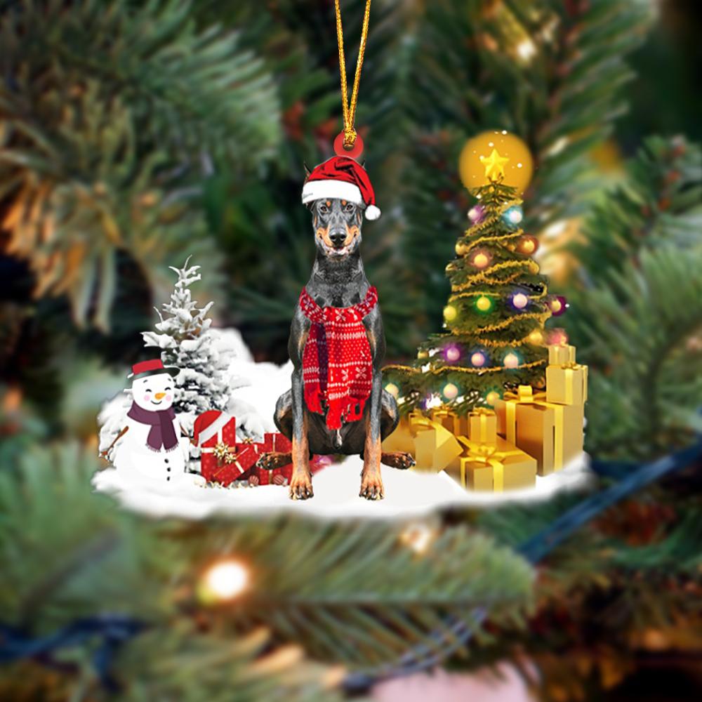 Doberman Christmas Ornament Christmas Tree Hanging Acrylic Ornament Gift