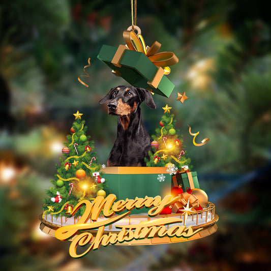 Godmerch- Ornament- Doberman-Christmas Gifts&dogs Hanging Ornament, Happy Christmas Ornament, Car Ornament