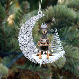 Doberman Diamond Moon Merry Christmas Ornament Christmas Gift For Dog Lover