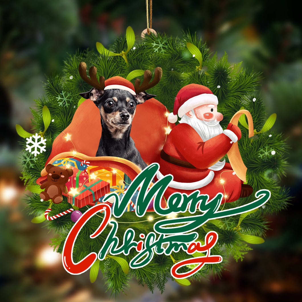 Godmerch- Ornament- Dobermann-Santa & dog Hanging Ornament, Happy Christmas Ornament, Car Ornament