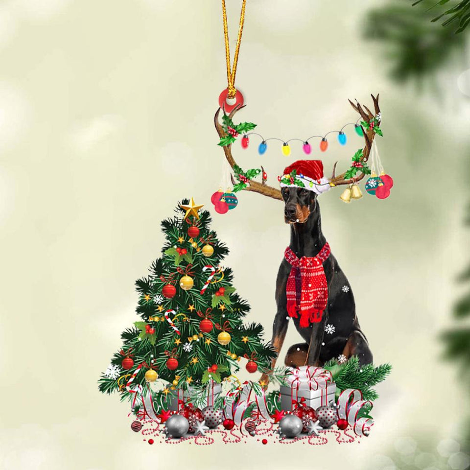 Godmerch- Ornament- Dobermann 1-Christmas Tree Gift Hanging Ornament, Happy Christmas Ornament, Car Ornament
