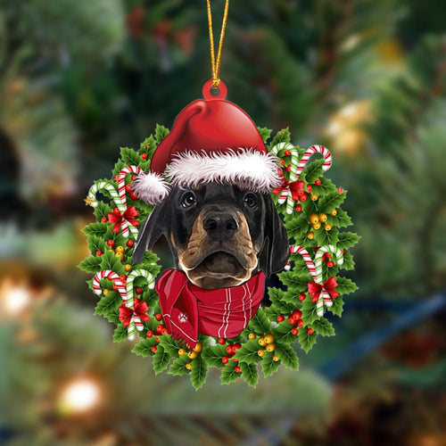 Ornament- Dobermann Pinscher-Xmas Bandana Hanging Ornament, Happy Christmas Ornament, Car Ornament