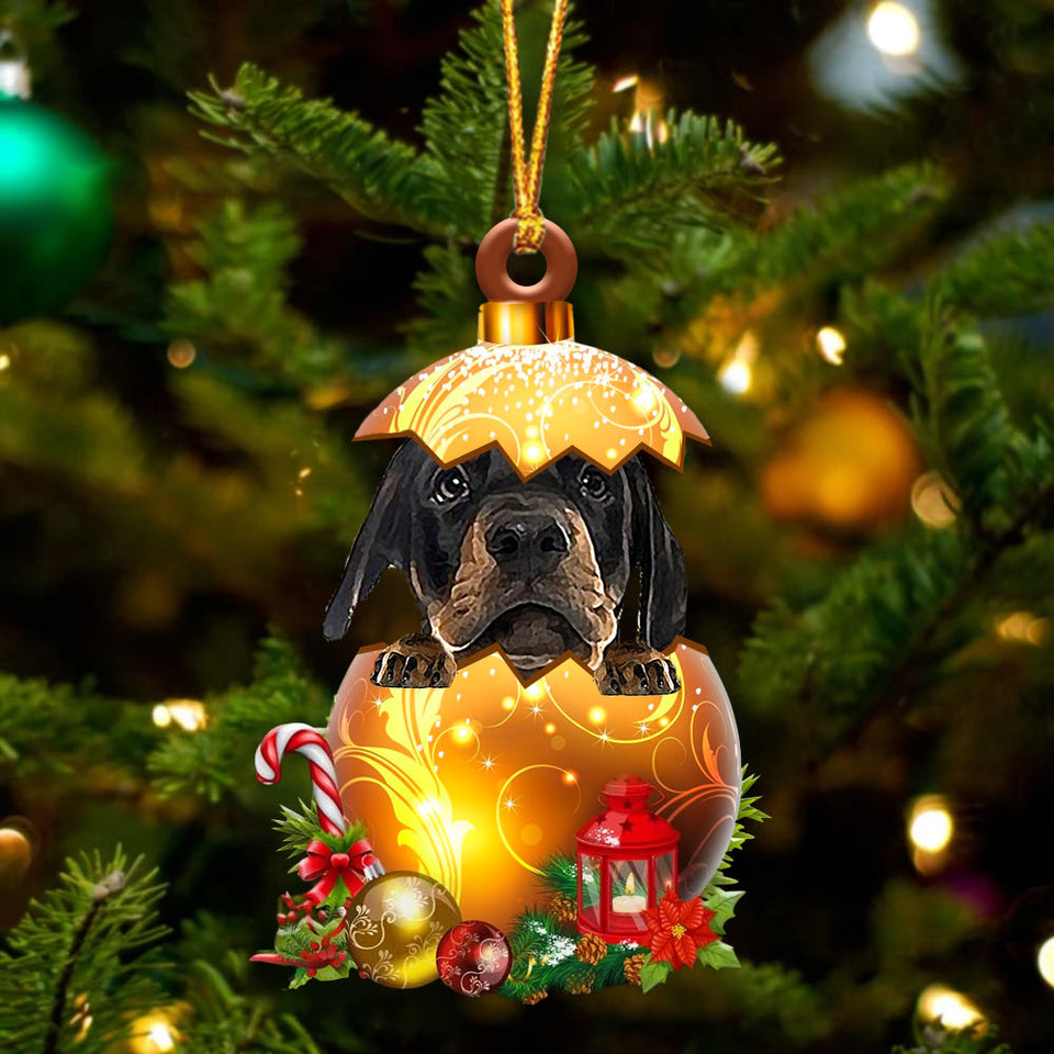 Dobermann Pinscher In Golden Egg Christmas Ornament